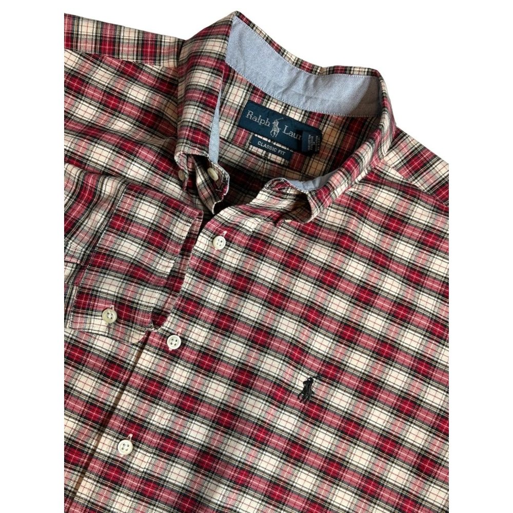 Ralph Lauren Classic Fit Mens XL Red Plaid Button Down Long Sleeve Shirt